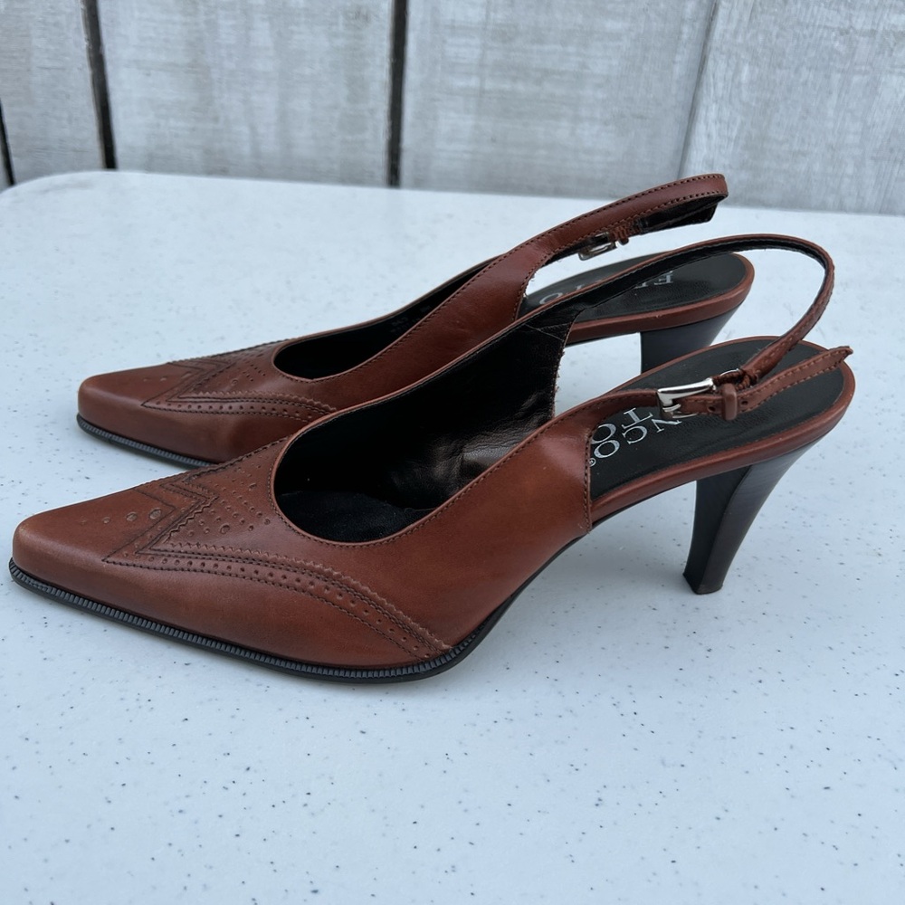 Franco Sarto Brown Slingback Heels - Picture 2 of 9